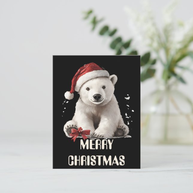 Carte de Noël d'ours polaire (Debout devant)