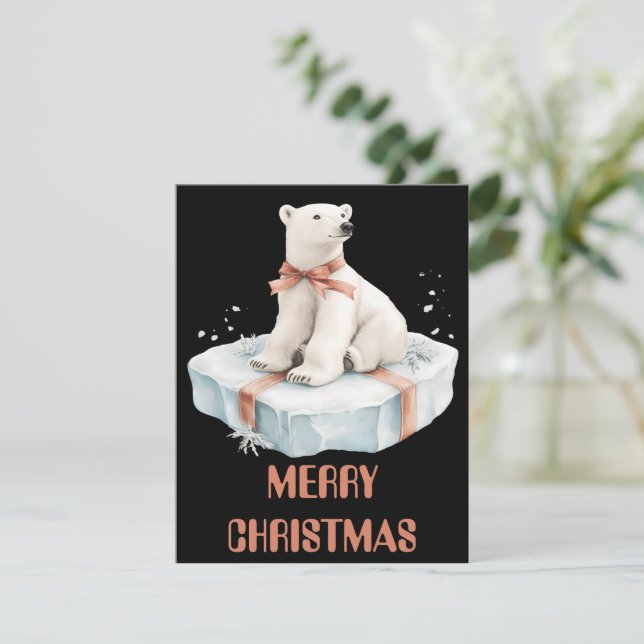 Carte de Noël d'ours polaire (Debout devant)