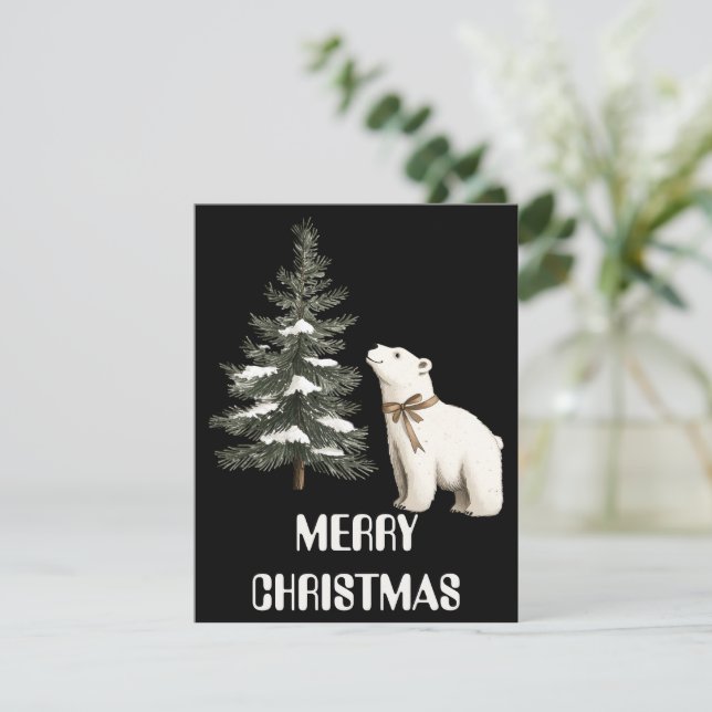 Carte de Noël d'ours polaire (Debout devant)