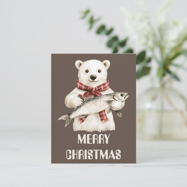Carte de Noël d'ours polaire (Debout devant)