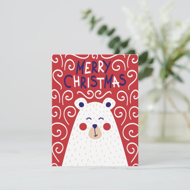 Carte de Noël d'Ours Polaire (Debout devant)