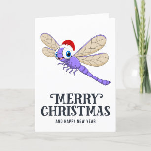 Carte de Noël dragonfly