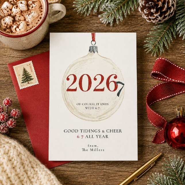 Carte de Noël drôle 6 7 toute l'année 2026 (Créateur téléchargé)
