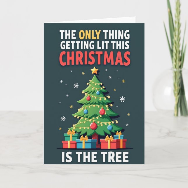 Carte de Noël drôle avec arbre de lit (Devant)