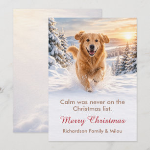 Carte de Noël drôle avec chien   Famille de chiots
