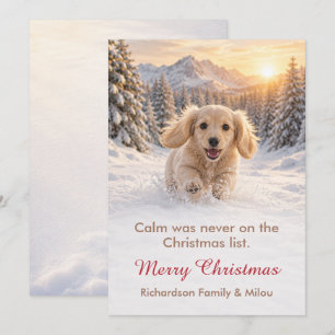 Carte de Noël drôle avec chien   Famille de chiots