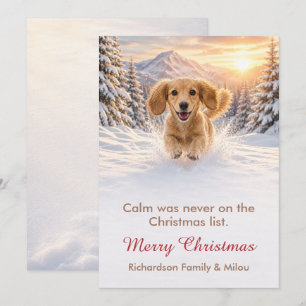 Carte de Noël drôle avec chien   Famille de chiots