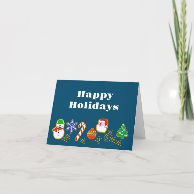 Carte de Noël drôle avec des biscuits de Noël (Devant)