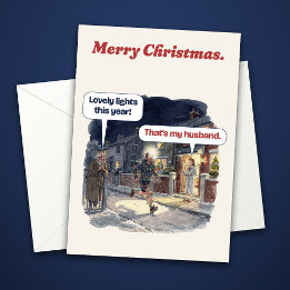 Carte de Noël drôle avec des lumières de fée pour