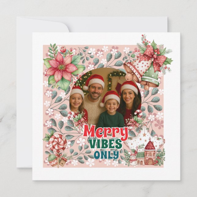 Carte de Noël drôle – Bonnes vibrations de Noël  (Devant)