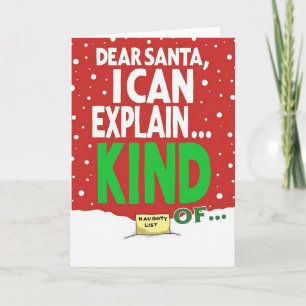 Carte de Noël drôle Cher Père Noël je peux expliqu