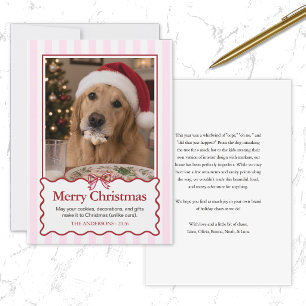 Carte de Noël drôle Chien Mignon Rouge Moderne Hum