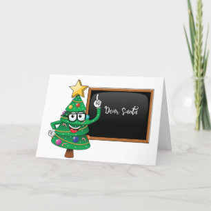 Carte de Noël drôle d'arbre avec question au Père 