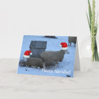 Carte de Noël drôle de brebis Fleece Navidad