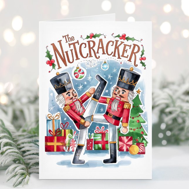 Carte de Noël drôle de casse-noisette aquarelle (Créateur téléchargé)
