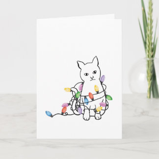 Carte de Noël drôle de chat