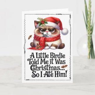 Carte de Noël drôle de chat humour noir