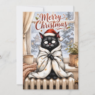 Carte de Noël drôle de chat noir – Amateur de chat