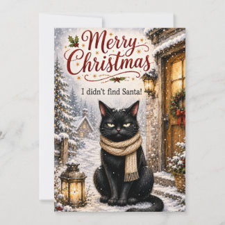 Carte de Noël drôle de chat noir – Je n'ai pas tro