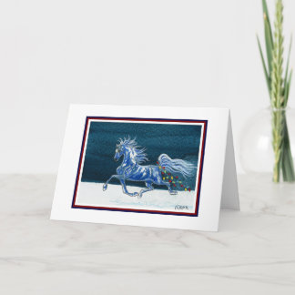 Carte de Noël drôle de cheval