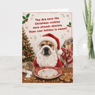 Carte de Noël drôle de chien Père Noël | Vacances