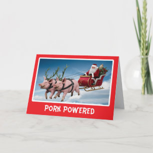 Carte de Noël drôle de cochon