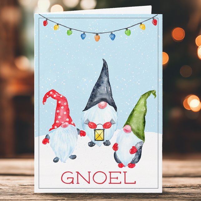 Carte de Noël drôle de Gnoel Gnomes (Silly gnomes Gnoel Christmas Card)