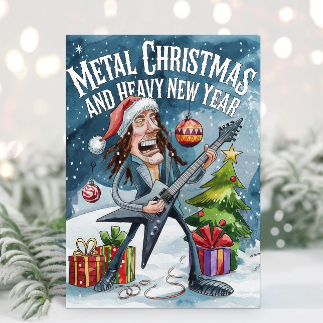 Carte de Noël drôle de Heavy Metal (Créateur téléchargé)