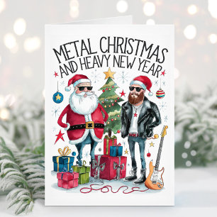 Carte de Noël drôle de Heavy Metal