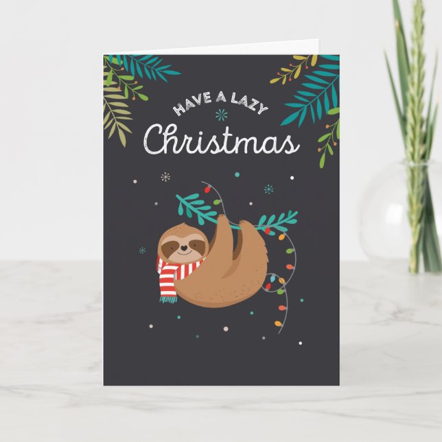 Carte de Noël drôle de Lazy (Devant)