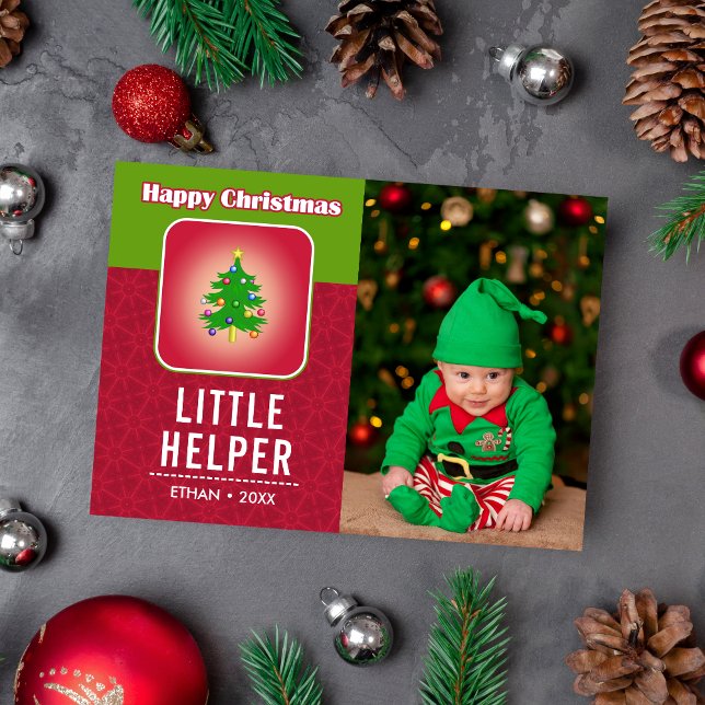 Carte de Noël drôle de lutin de Noël bébé mignon (Créateur téléchargé)