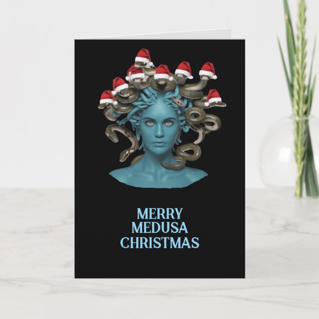 Carte de Noël drôle de Méduse (Devant)