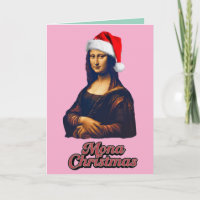 Carte de Noël drôle de Mona Lisa