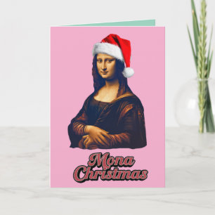 Carte de Noël drôle de Mona Lisa