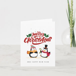 Carte de Noël drôle de pingouin, Joyeux Noël 