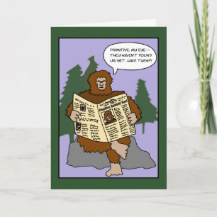 Carte de Noël drôle de Sasquatch de bande dessinée