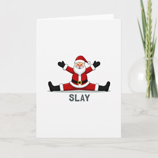 Carte de Noël drôle de Slay Santa Claus Mème Inter (Devant)