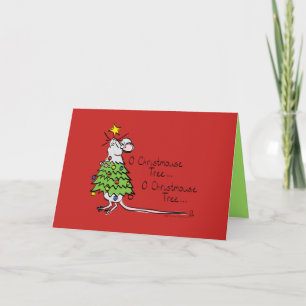 Carte de Noël drôle de souris de l'Arbre Christmou
