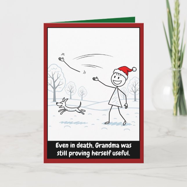 Carte de Noël drôle de stickman (Devant)
