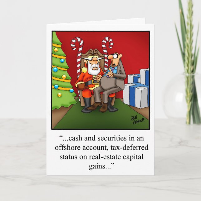Carte de Noël drôle d'humour financier (Devant)