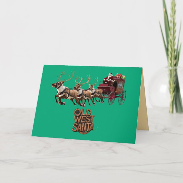 Carte de Noël drôle du Père Noël du Far West (Devant)
