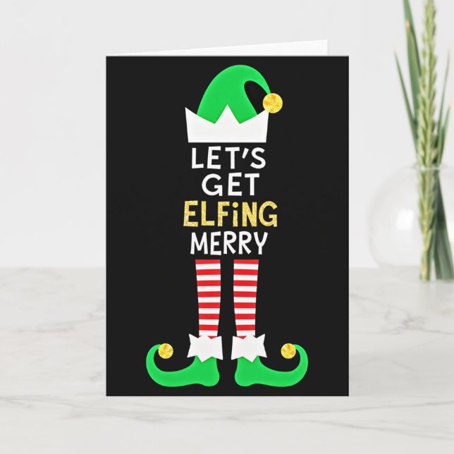 Carte de Noël drôle et joyeuse avec un elfe (Devant)