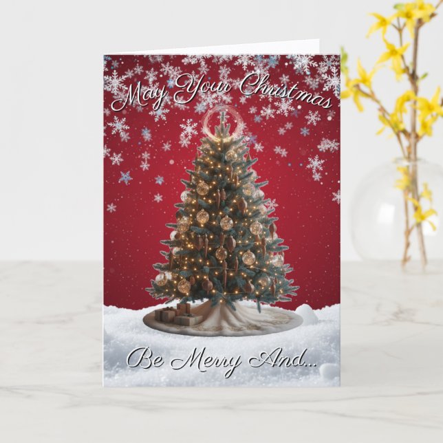 Carte de Noël drôle et mignonne (Fleur jaune)