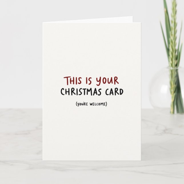 Carte de Noël drôle et simple avec un effort minim (Devant)