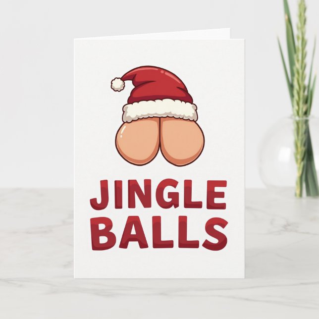 Carte de Noël drôle Jingle Balls (Devant)