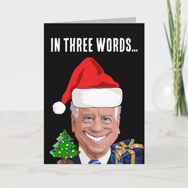 CARTE DE NOËL DRÔLE JOE BIDEN DÉCONCERTÉ (Devant)