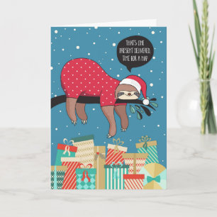 Carte de Noël drôle - Le Père Noël paresseux