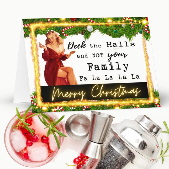 Carte de Noël drôle rétro Meilleure Amie "Deck" (Créateur téléchargé)