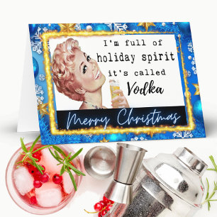 Carte de Noël drôle Rétro Meilleure Amie "Vodka"
