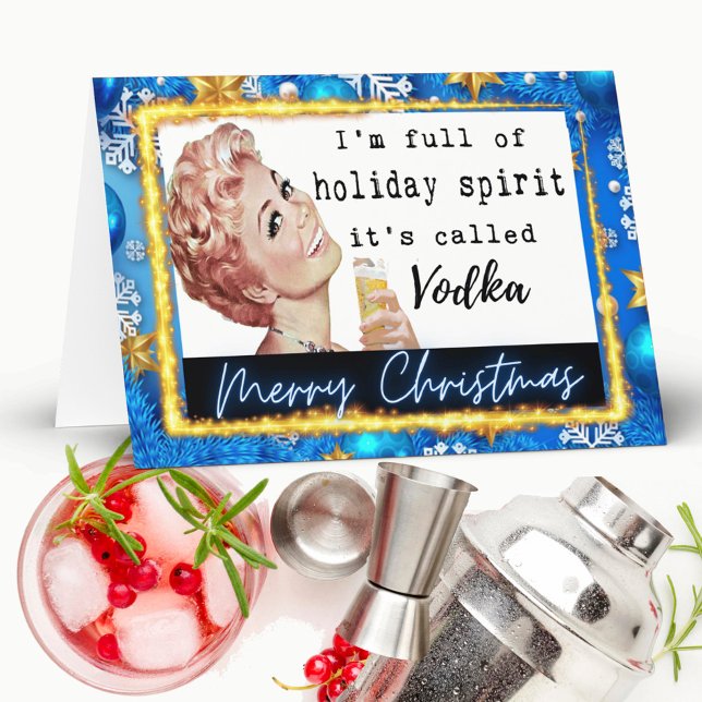 Carte de Noël drôle Rétro Meilleure Amie "Vodka" (Créateur téléchargé)
